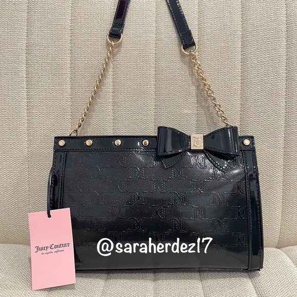 Juicy Couture Handbags - NEW Juicy Couture Black For the Girls Crossbody Clutch‎ Bow Coquette